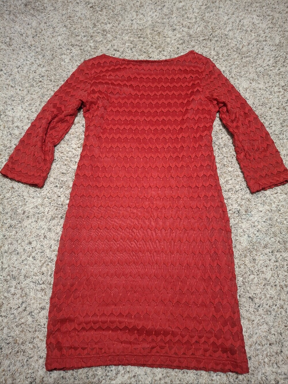 Red Textured Dress - Picture 2 of 6